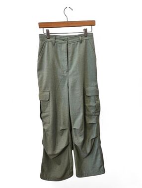 Moussy Green Wide Leg Cargo Pants | Utility Pocket Trouser Style